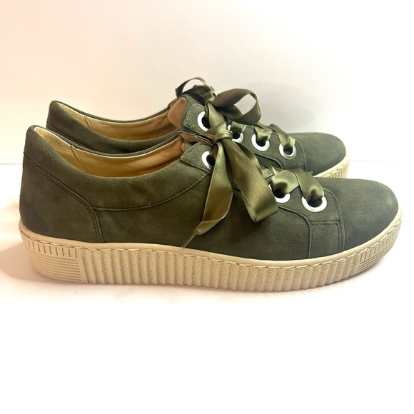 Gabor 23.330-15 Green Suede Fashion Sneakers Size 9.5 - Picture 5 of 7